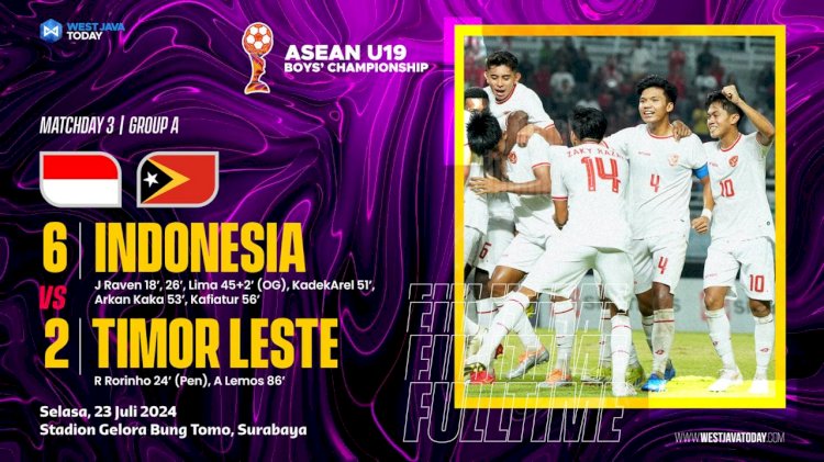 Taklukkan Timor Leste, Indonesia Lolos ke Semifinal AFF U-19 2024